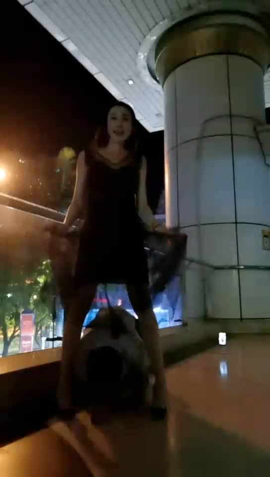 户外）麦当劳门口调狗