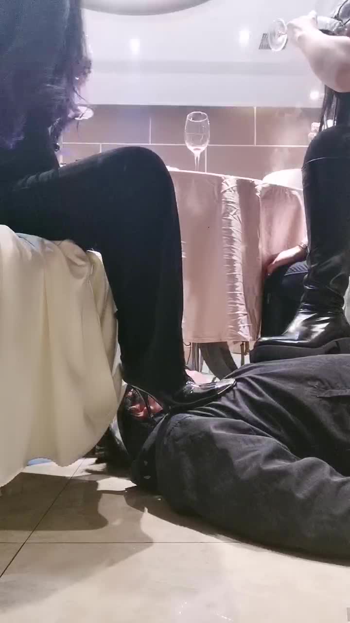 饭店聚会玩狗