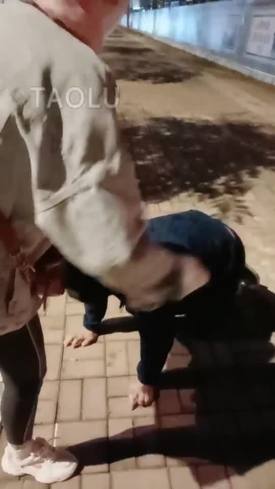 户外狗子放不开 被强制玩