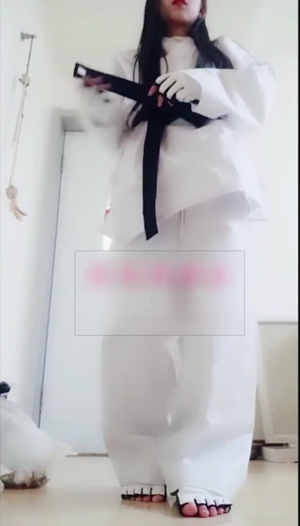 POV 空手道服粗口与诱惑 辱骂 脚踹靶M 强制踹废