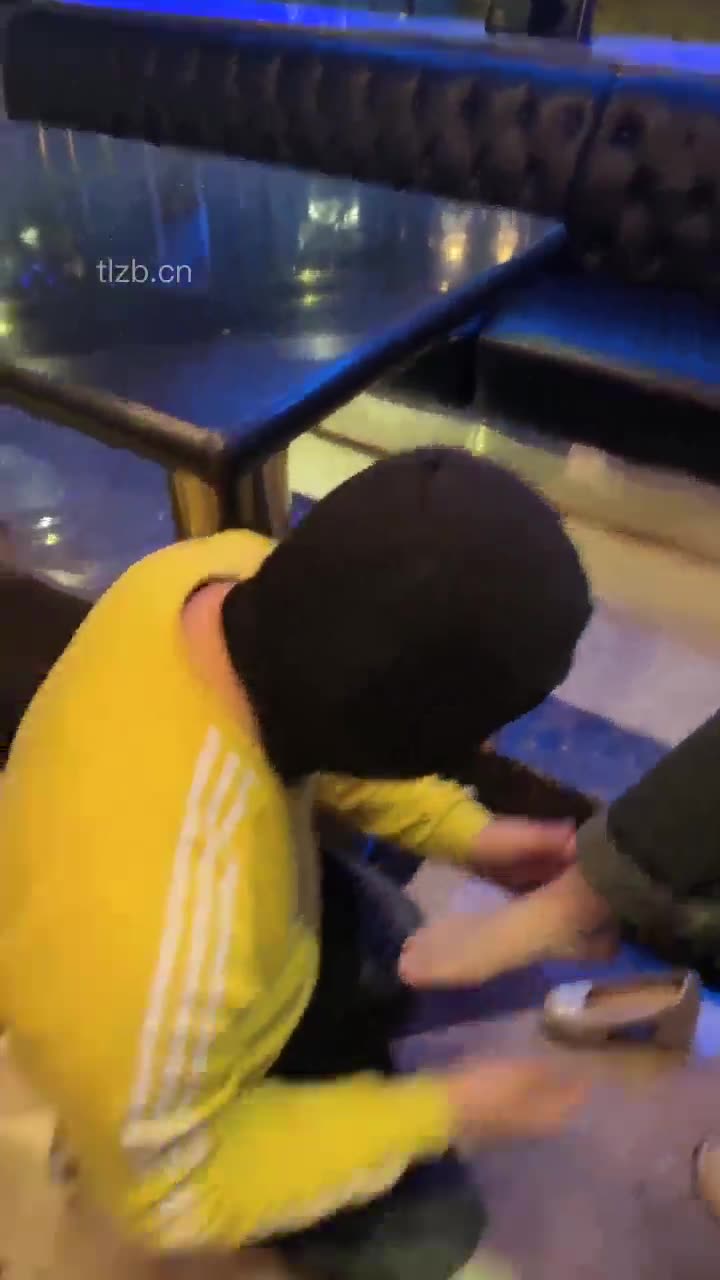 在店里玩小狗