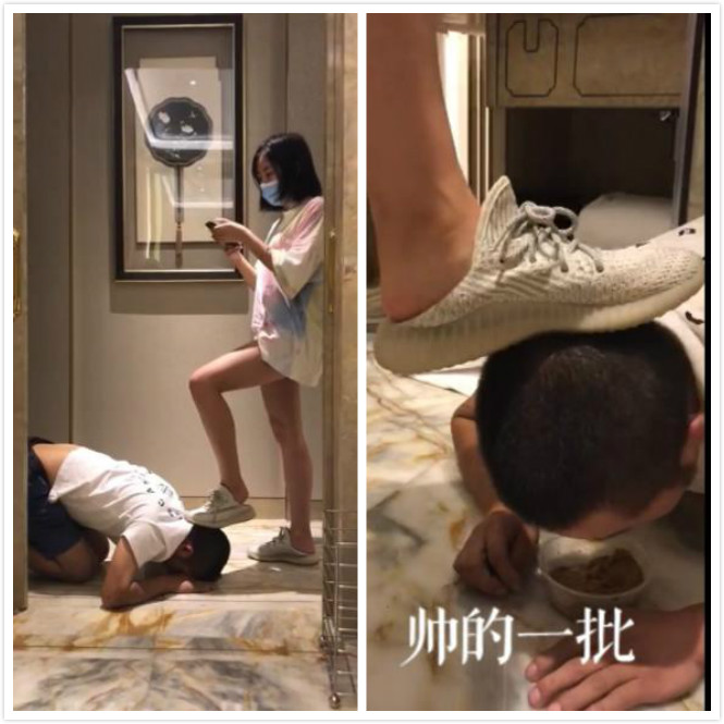 女主强制灌黄金踩着狗头让狗吃